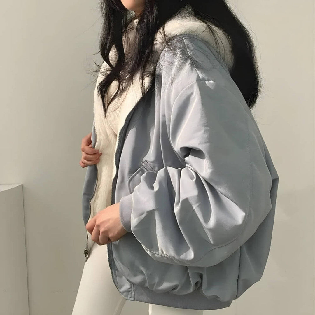 Helena™ | Villeneuve  Veste à capuche réversible en laine teddy