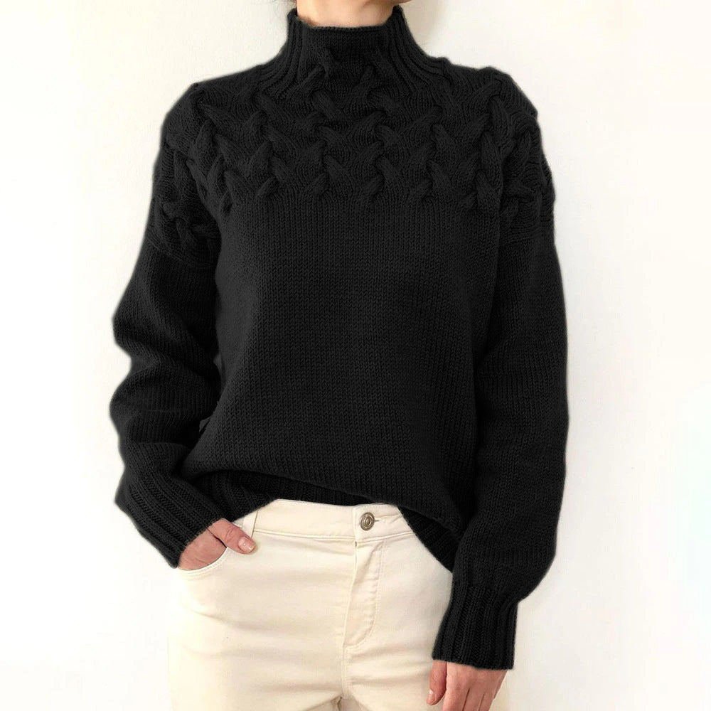 Helena™ | Elena  Pull Col Roulé Tricoté Chaud