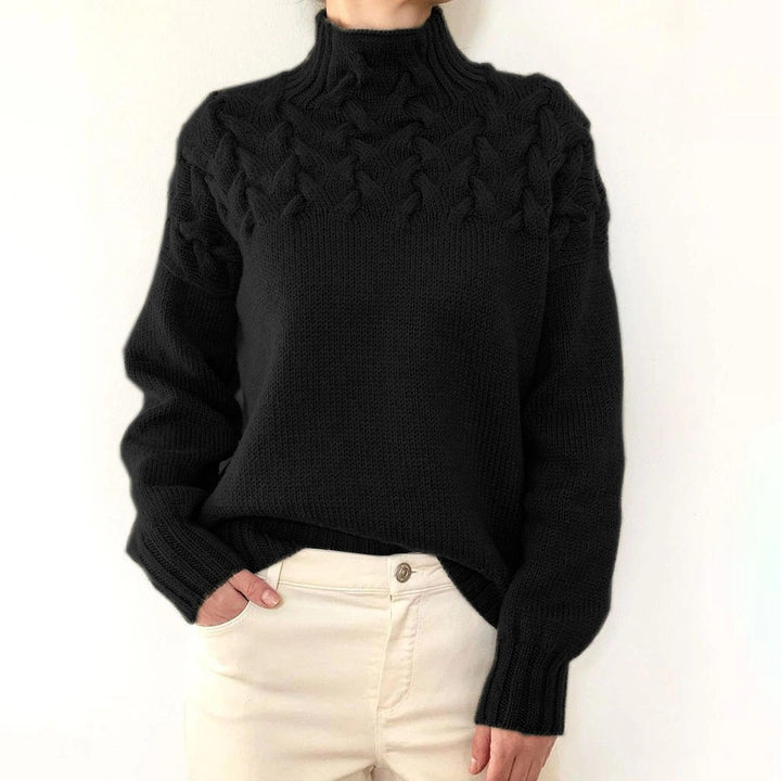 Helena™ | Elena  Pull Col Roulé Tricoté Chaud